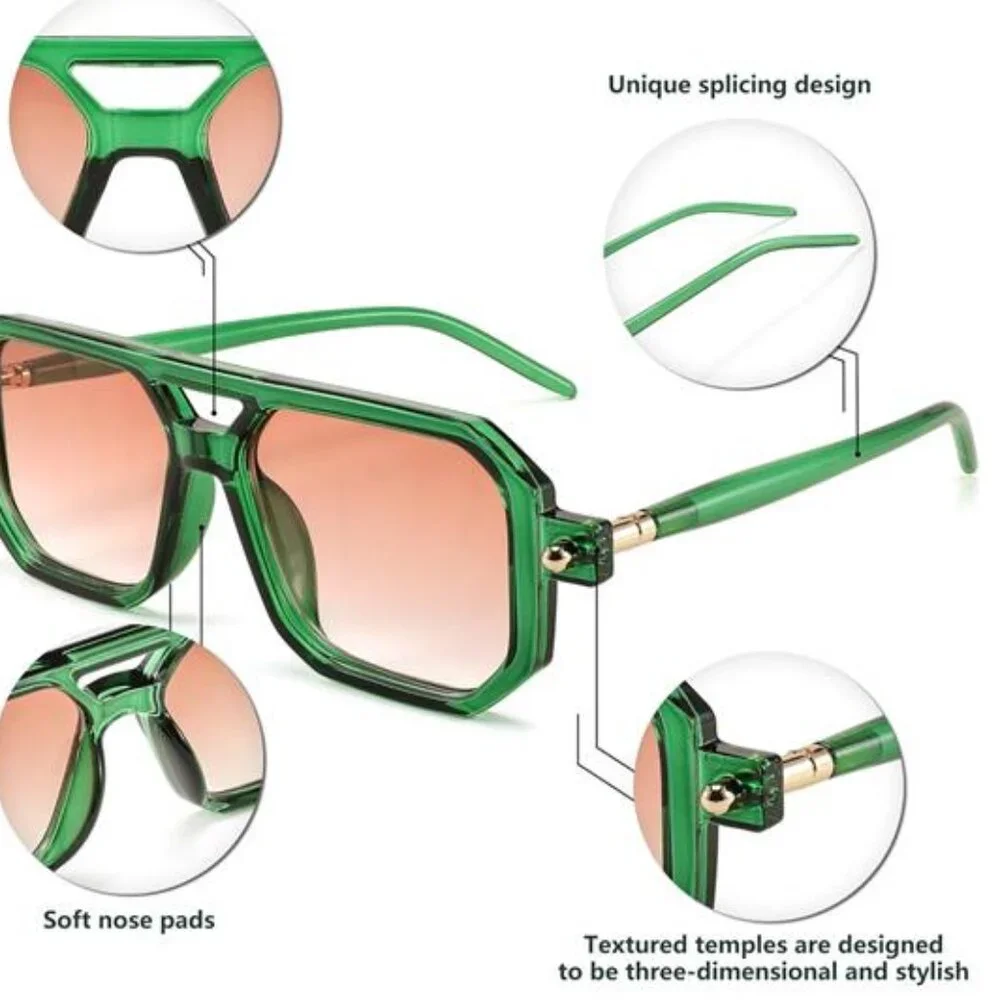 NWT 70s Style Cool RETRO Kelly Green Shades Sun glasses Sunglasses Hipster Boho